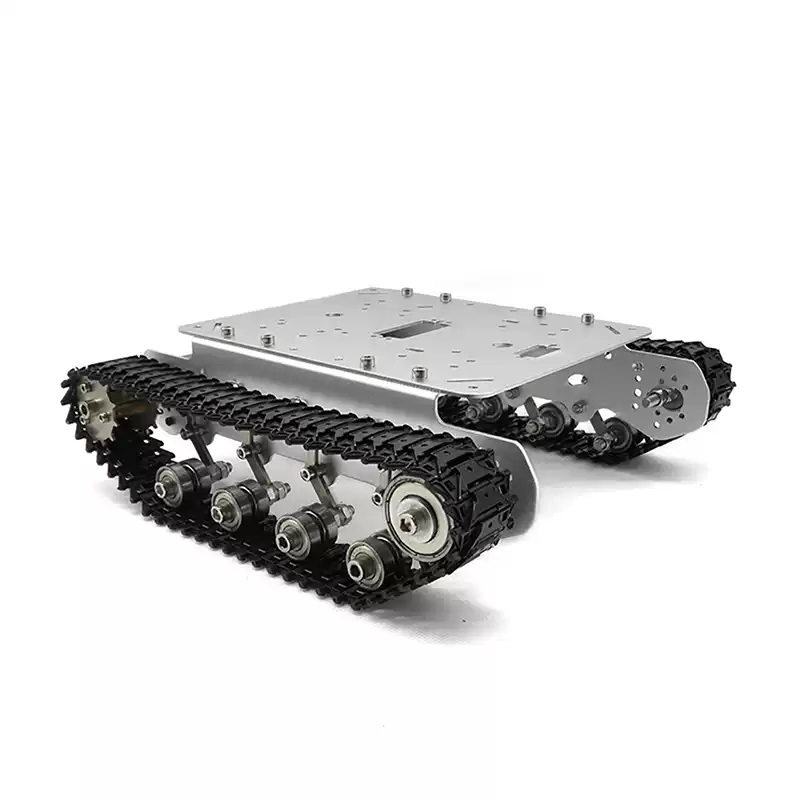 Potpuno metalna robotska šasija gusjeničnog tenka koja apsorbira udarce